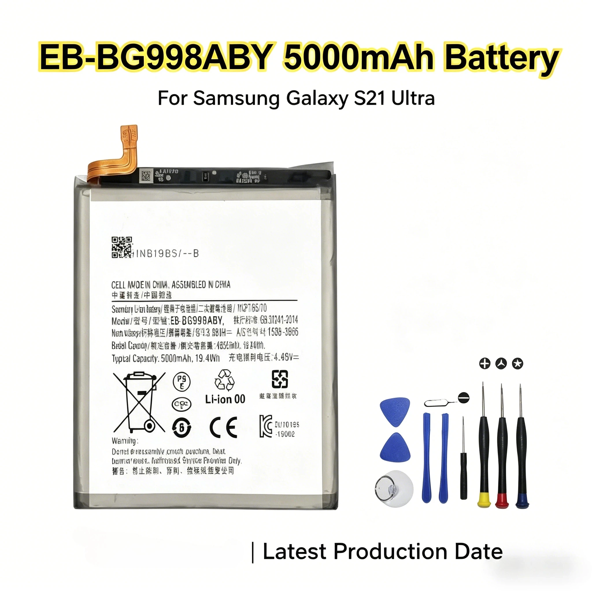 

Replacement Battery For Samsung Galaxy S21 Series S21 Ultra S21+ S21 FE 5G EB-BG990ABY EB-BG998ABY EB-BG996ABY EB-BG991ABY