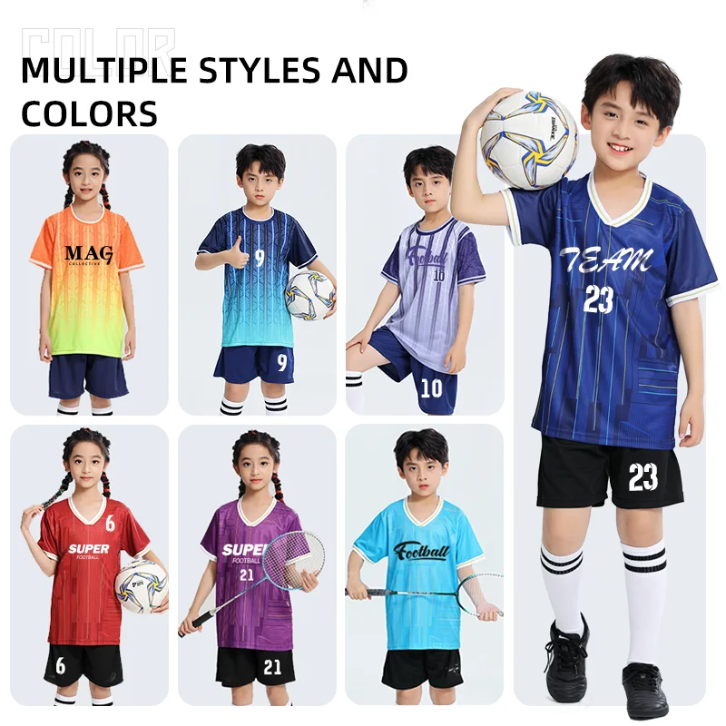 Children Football Jersey Kid Team Training Uniform Quick-drying Fashionable Comfortable Boy and Girls Shirt Sportswear Tracksuit