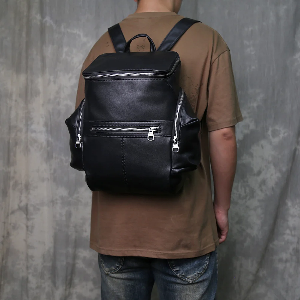 

Новинка 2025, мужская сумка, корейское издание, мужской рюкзак из натуральной кожи, ретро дорожный рюкзак, сумка omputer, модный студенческий рюкзак