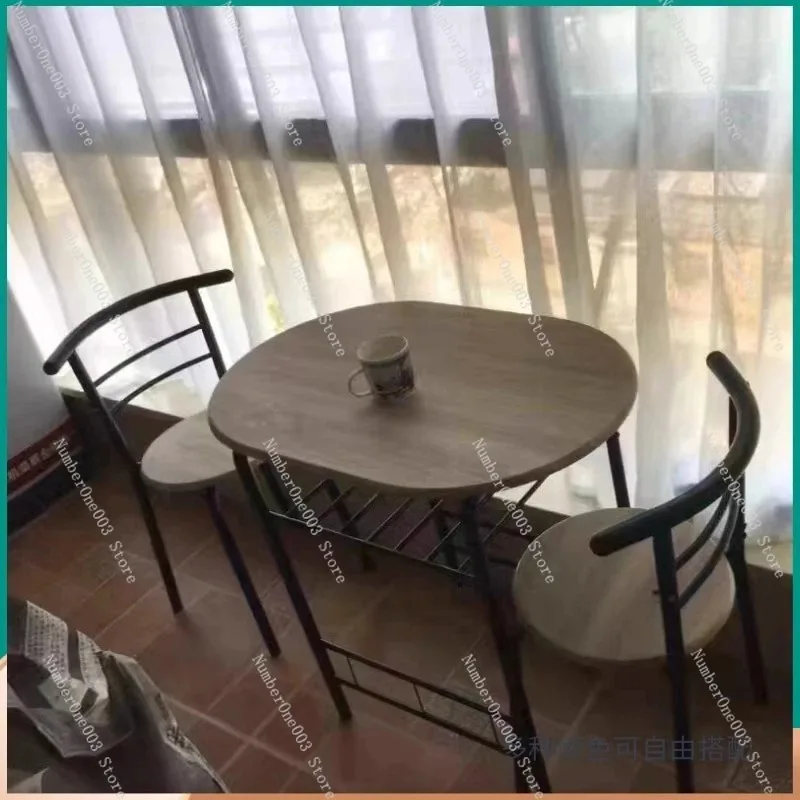 Small Apartment Dining Table 1 Table 2 Chairs Set for Rent Home Use Balcony Studio Simple Modern Mini 2-Person Table