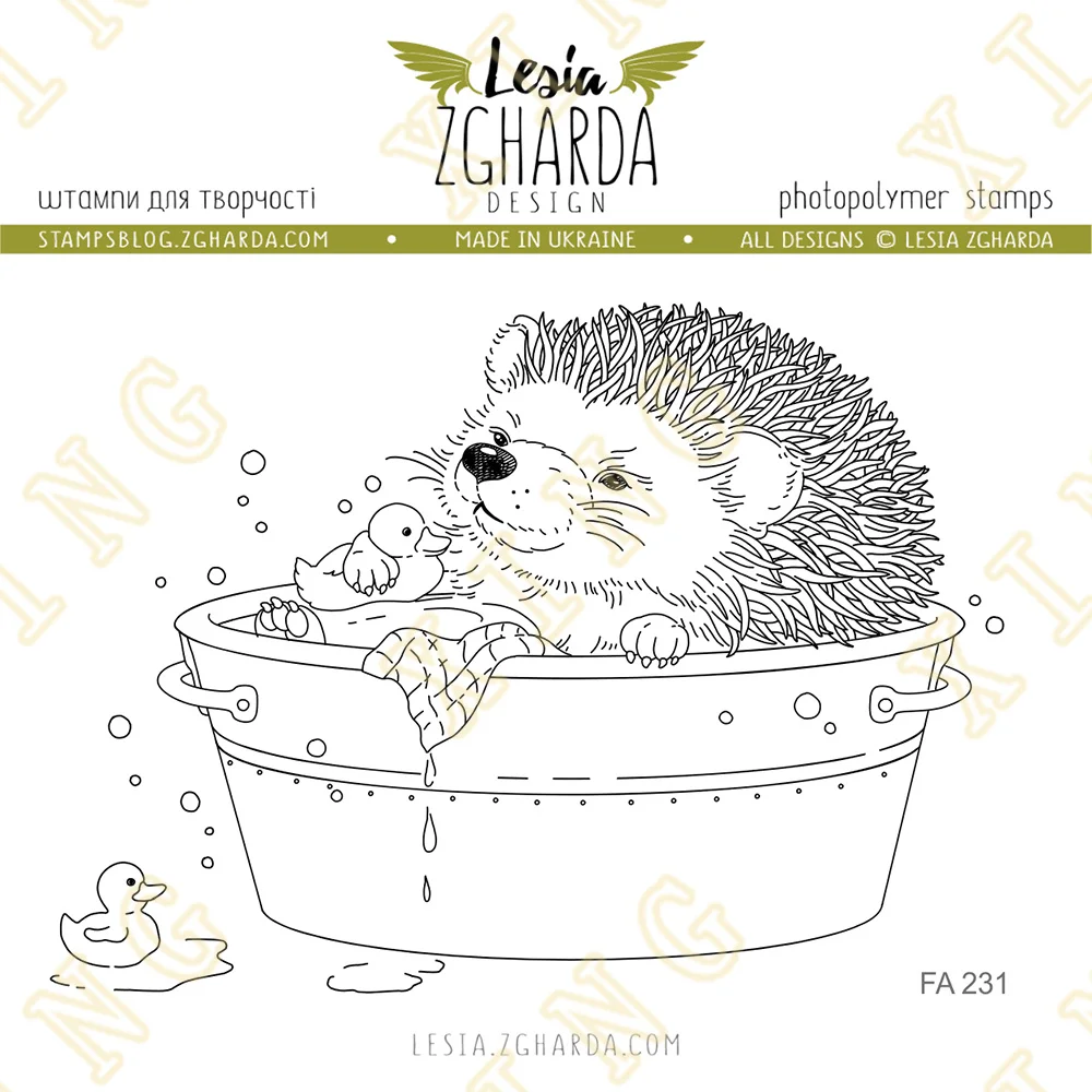 

Hedgehog in the Vintage Bathtub Silicone Stamps Scrapbook Diary Decoration Embossing Template Diy Greeting Card Handmade 2024