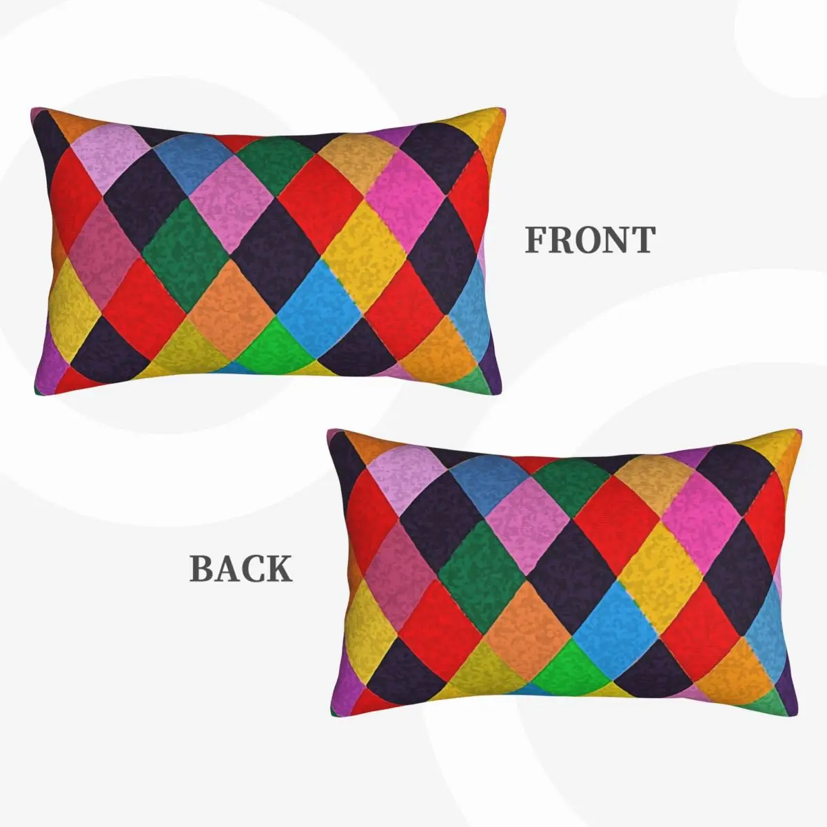 Mardi Gras Harlequin Plaid Playing Cards Rhombi Rectangle Pillowcase Cushion Cover Decorative Bedroom Bed Home Throw Pillow