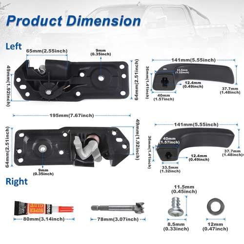 Imagen 2 del producto Para Chevrolet Silverado GMC Sierra GMC Sierra 2007-2013 15936892 20871488 Kit de manija de puerta interna izquierda y derecha se adapta específicamente