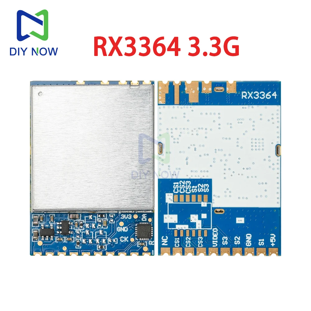 RX3364 3.3G módulo de transmissão de imagem FPV sem fio analógico módulo de recepção de transmissão de áudio e vídeo sem fio 3060-3500MHz