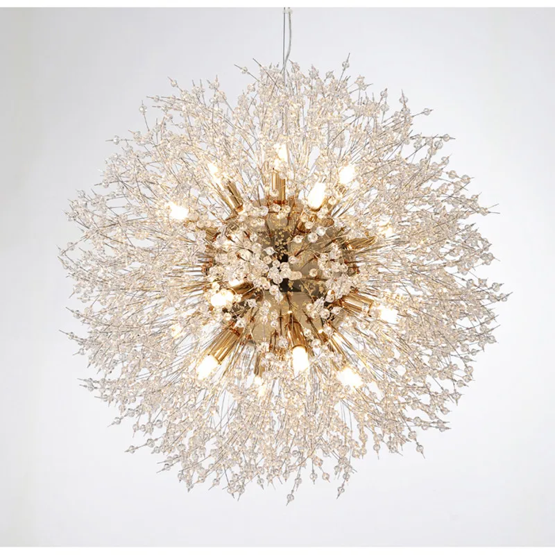 

Modern Led Crystal Chandelier For Kitchen Decor Bedroom Dandelion Hanging Ceiling Lamp Dining Room Bathroom Stairs Pendant Light