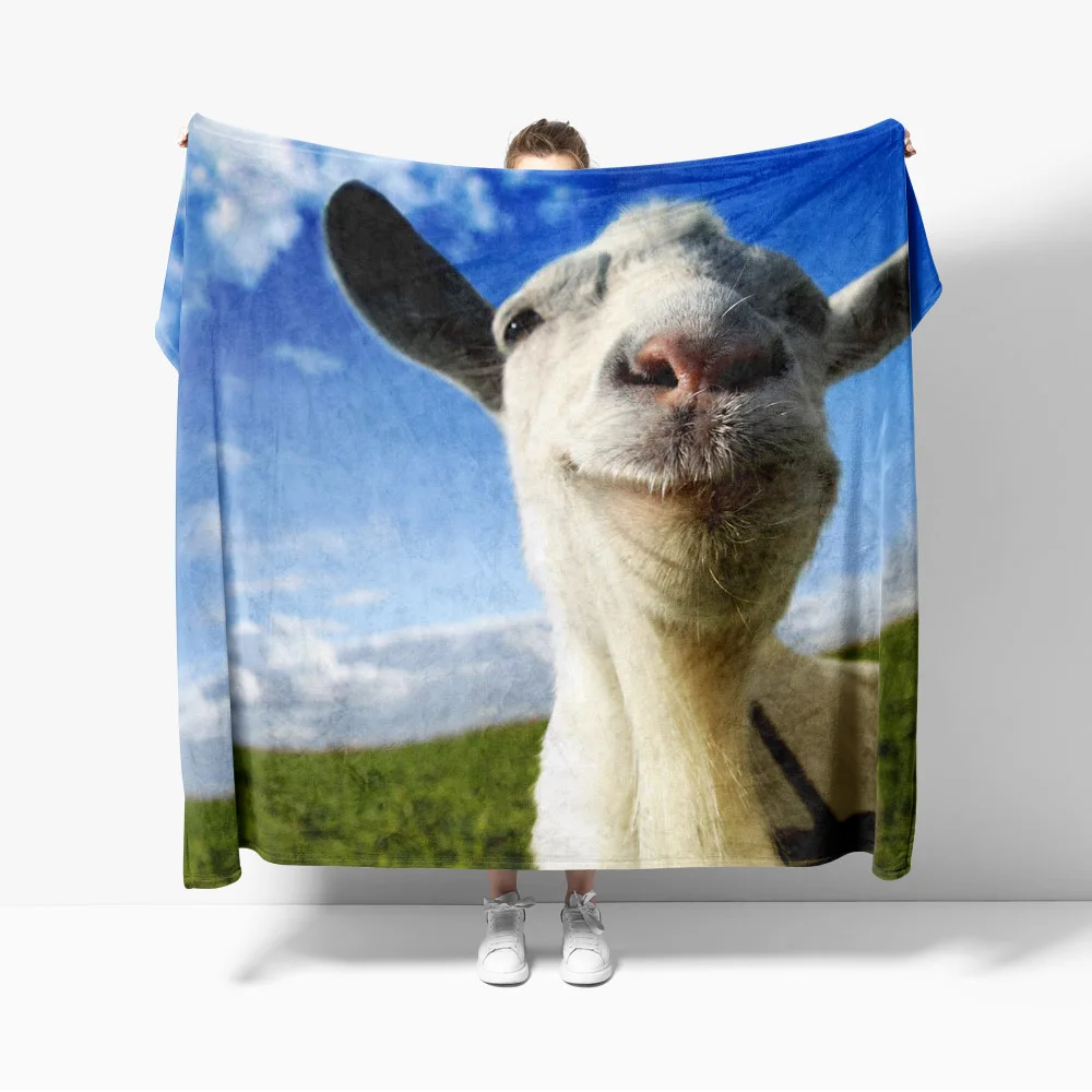 Goat Simulator Be funny  Flannel Blanket for Sofa Decoration Trick hilarious play pranks Throw Blankets For Bed