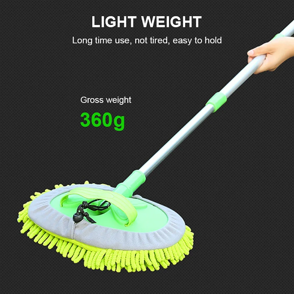 Upgrade Three Section Telescopic Car Washing Mop Super absorbent Car Cleaning Car brushes Mop Window Wash Tool Dust Wax Mop Soft