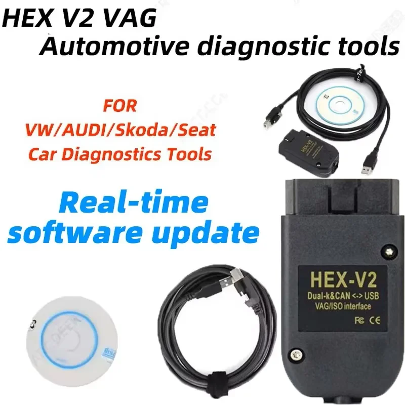 High-quality HEX V2 VAG Multilingual VCDS 25.3 ATMEGA162 FT232 5054 FOR VW/AUDI/Skoda/Seat Car Diagnostics Tools