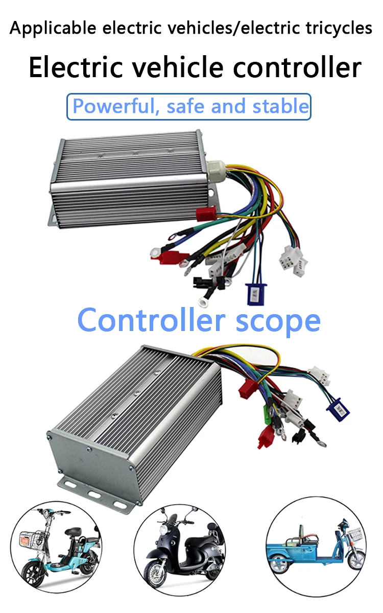 DC Motor Brushless Controller 48V-72V 4000W 80A Motorcycle Controller for Electric Bicycle