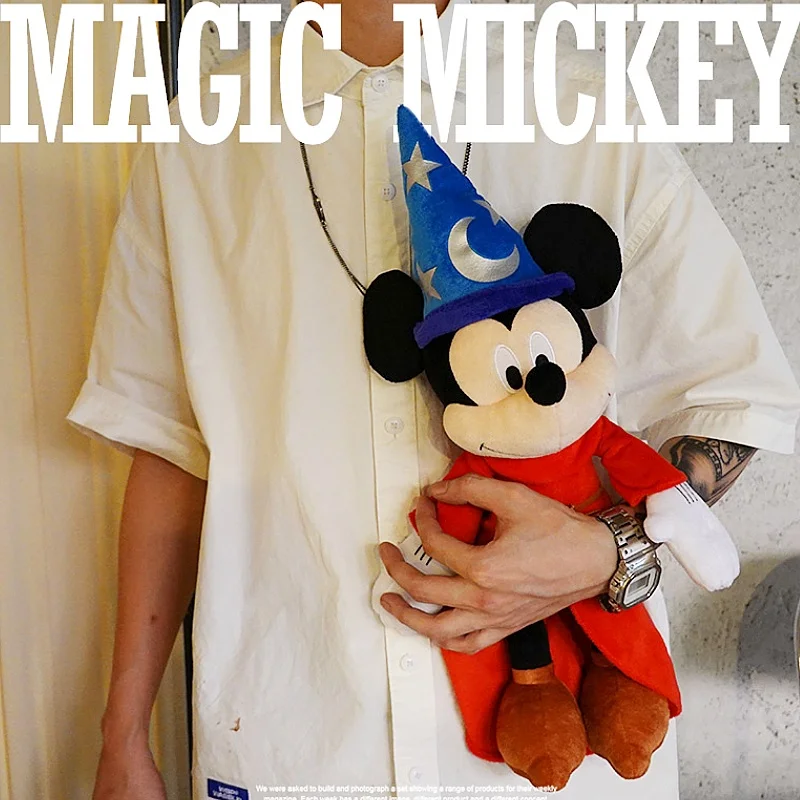 

40cm Soundable Disney Cartoon Mickey Mouse Magician Cosplay Plush Toy Soft Stuffed Dolls Kawaii Gift Birthday Gift Christmas