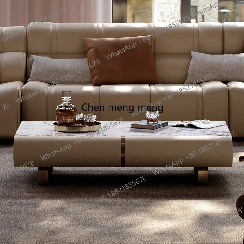 Italian coffee table villa large flat floor living room new light luxury high sense square coffee table