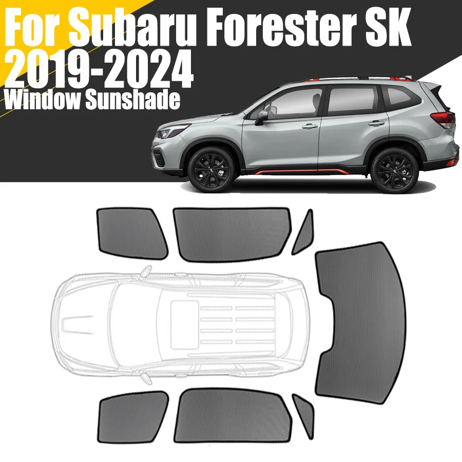 Custom Magnetic Car Window Sunshade For Subaru Forester SK 2019 - 2024 Curtain Mesh Front Windshield 2020 2021 2022 2023