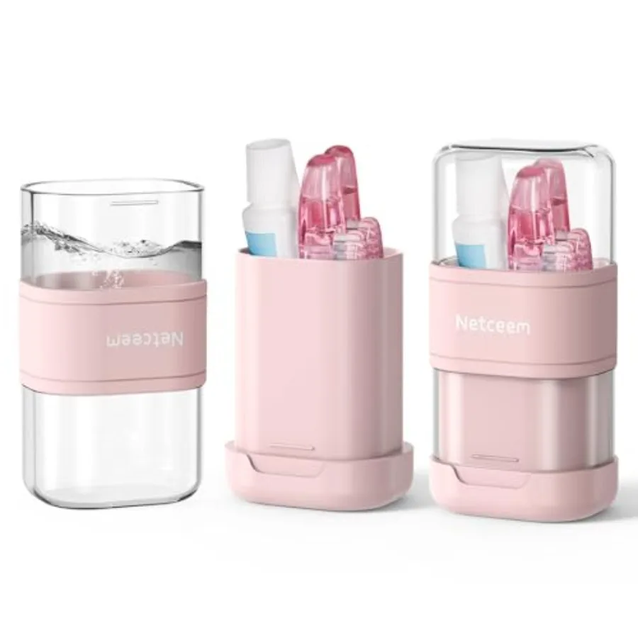

Toothbrush Case Kit Portable Folding Tooth Brush Holder for Travel and Toothpaste Cover Container with Mouthwash Cup, Compact O
