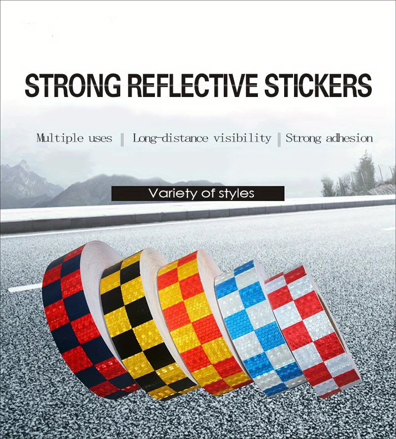 Car Reflective Tape  PVC Bicycle Wheels Reflect Fluorescent Sticker Bike Reflective Sticker Strip Tape For Trucks Auto Motorcycl