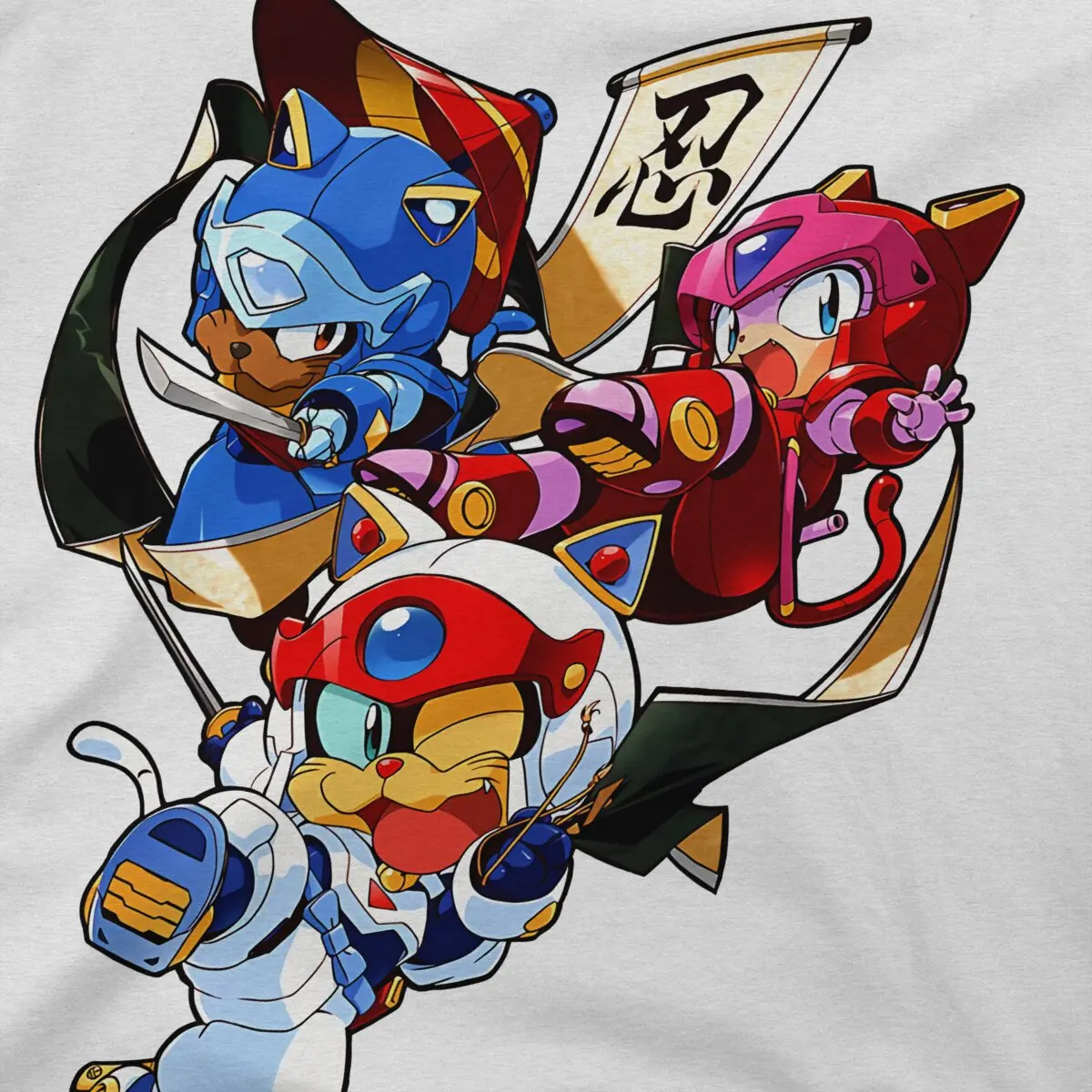 Samurai Pizza Cats Samurai Pizza Cats Tshirt Homme Men\'s Clothes Polyester T Shirt For Men