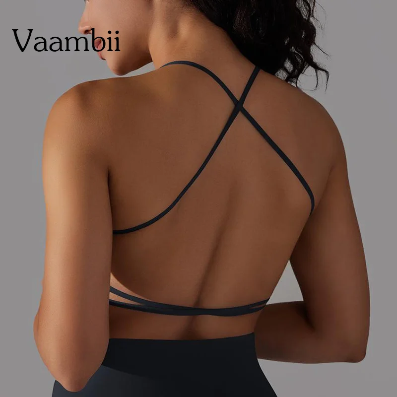 Female Breathable Wrapped Tube Top Sexy Beauty Back Cross Bra Vest Underwear Backless Sports Top Workout Tank Top For Women