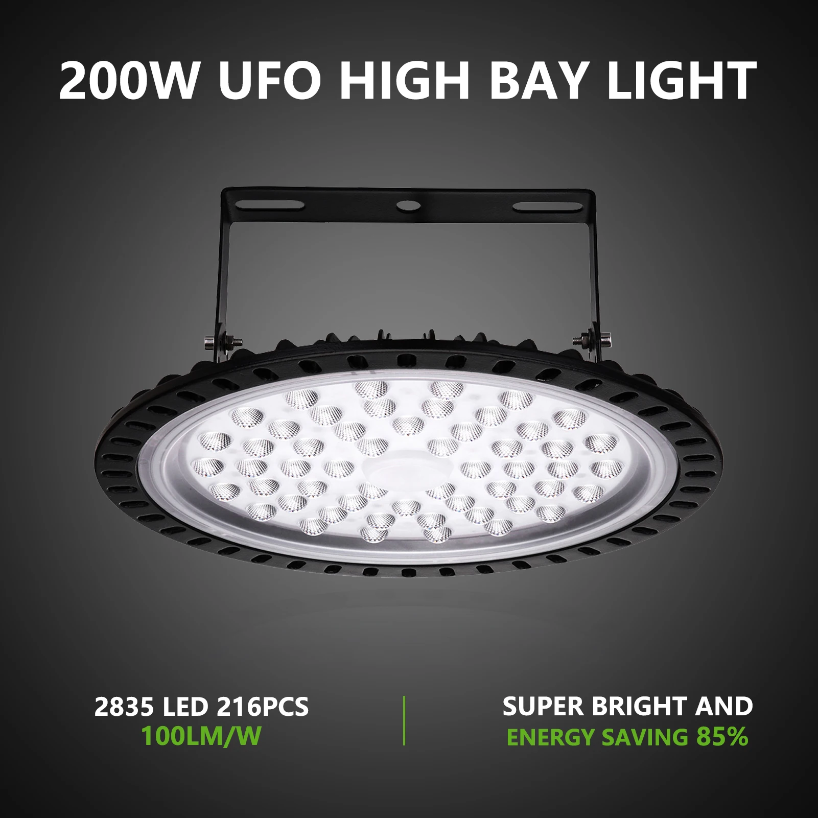 New 50/100/200W UFO LED High Bay Light AC220V Waterproof Warehouse Garage Light Super Bright Commercial Industrial Lighting