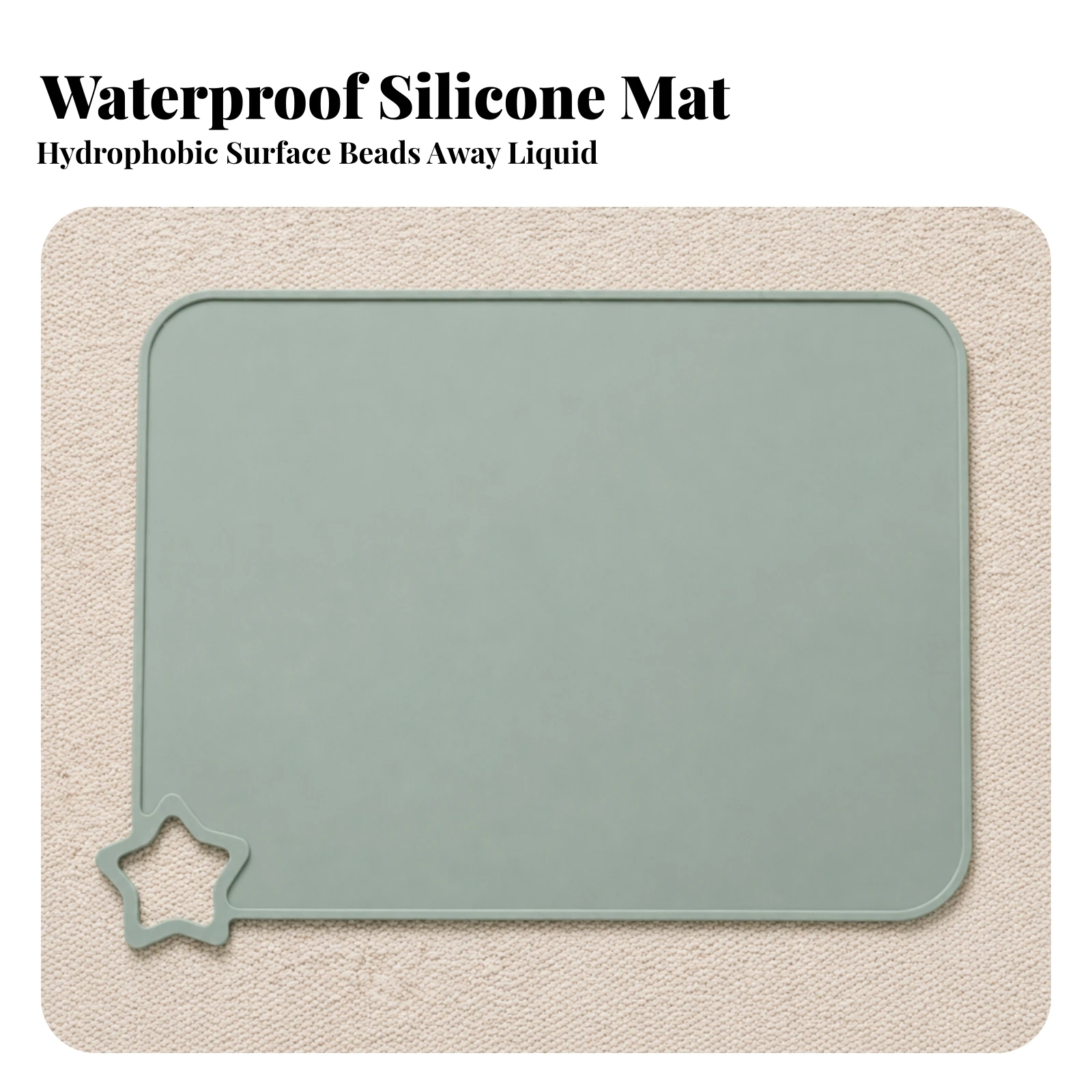 Silicone Baby Feeding Mat BPA-without Silicone Placemat Placemat with Raised Edge Food-Grade Leakproof for Toddlers
