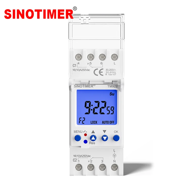 

Hot Sale 2 Channels Big LCD Display Programmable 24hrs Time Switch Two Independent Relay Dry Contact Outputs Detachable Battery