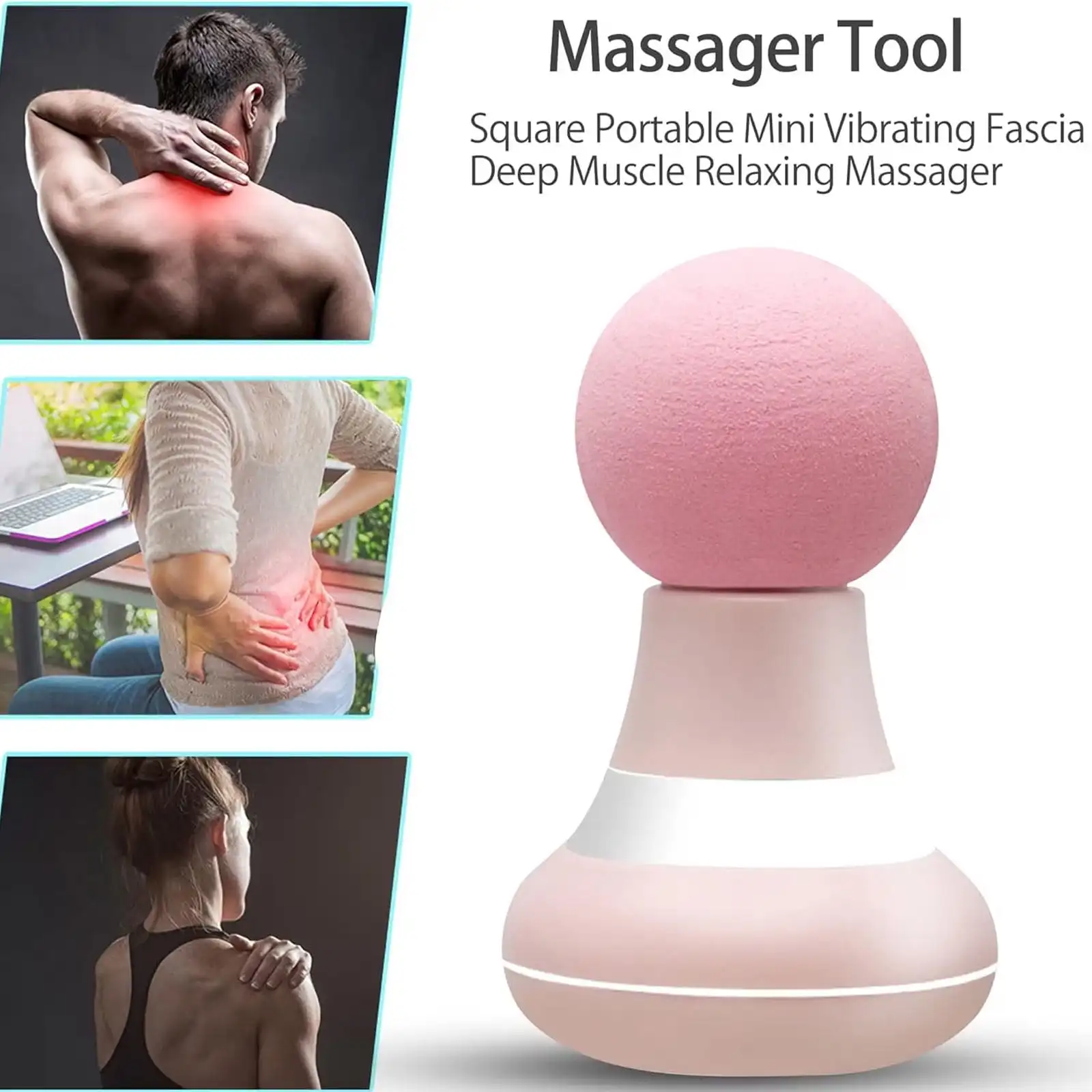 FORICOM Mini Massage Gun Deep Tissue, Lightweight Handheld Percussion Massager for Travel and Office Use-Pink body massager massager gun massage apparaat elektrisch
