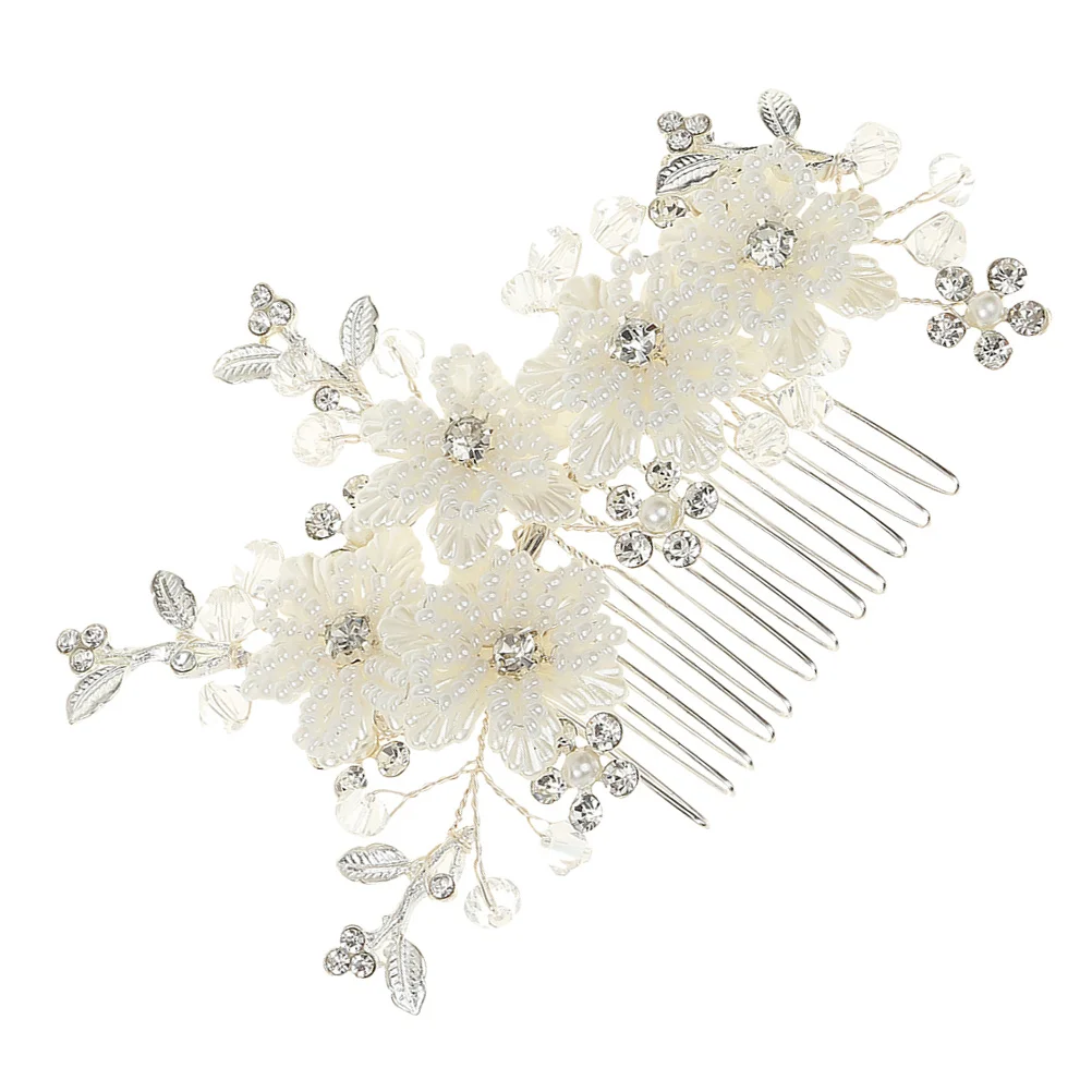 مشط شعر أنيق على شكل زهرة لؤلؤية، غطاء رأس لحفلات الزفاف، إكسسوار شعر للعروس وحفلات الزفاف وحفلات الزفاف #3