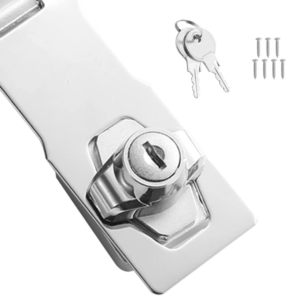 4 Inch Letter Box Locker 90 Degree Rotation with Lock Hasp Key Lock with Screw Double Door Cabinet Lock for Door Cabinet Drawer