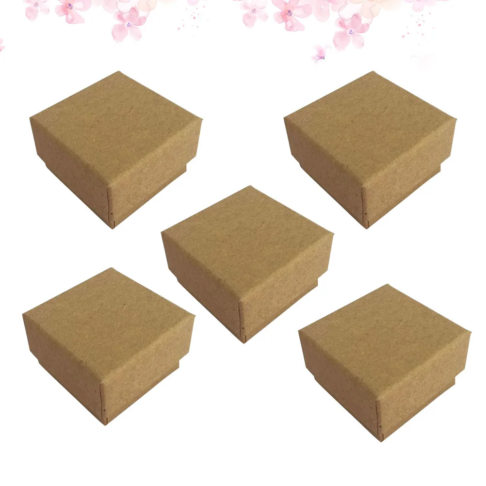 5 pcs Jewelry Display Organizer Storage Box Halloween Christmas New Year Kraft Paper Jewelry Box Kraft Paper Packaging Boxes