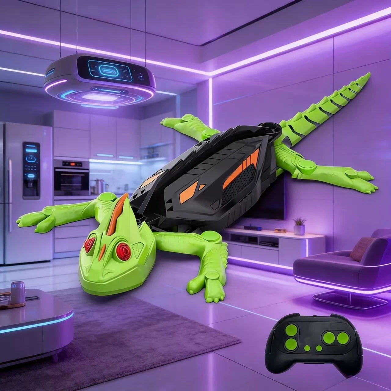 Remote Control Gecko Robot Toy, Realistic Bionic RC Lizard, Climbs Glass & Smooth Walls, Essential Christmas Decor