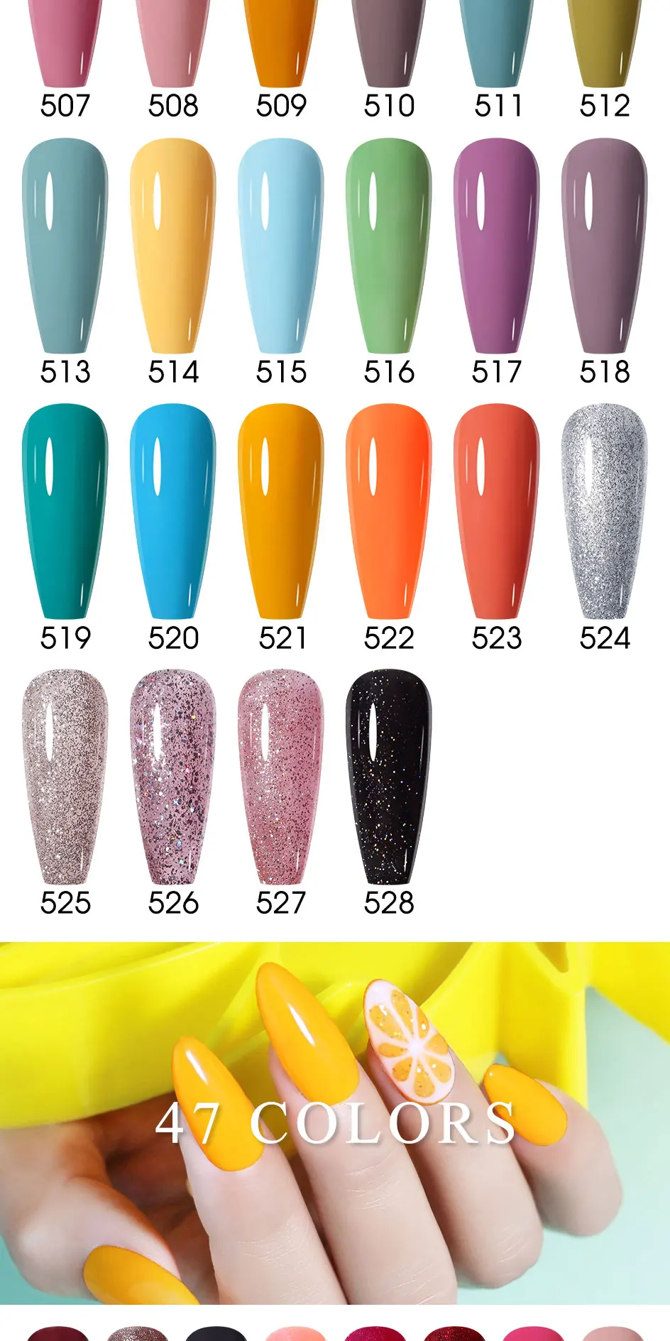 Arte Clavo 4-teiliges Gel-Nagellack-Set 15ml HEMA TPO-frei, ablösbar, UV-LED, Nude Braun Orange, langanhaltend, Nagelkunst, Maniküre für zu Hause – Detail 5