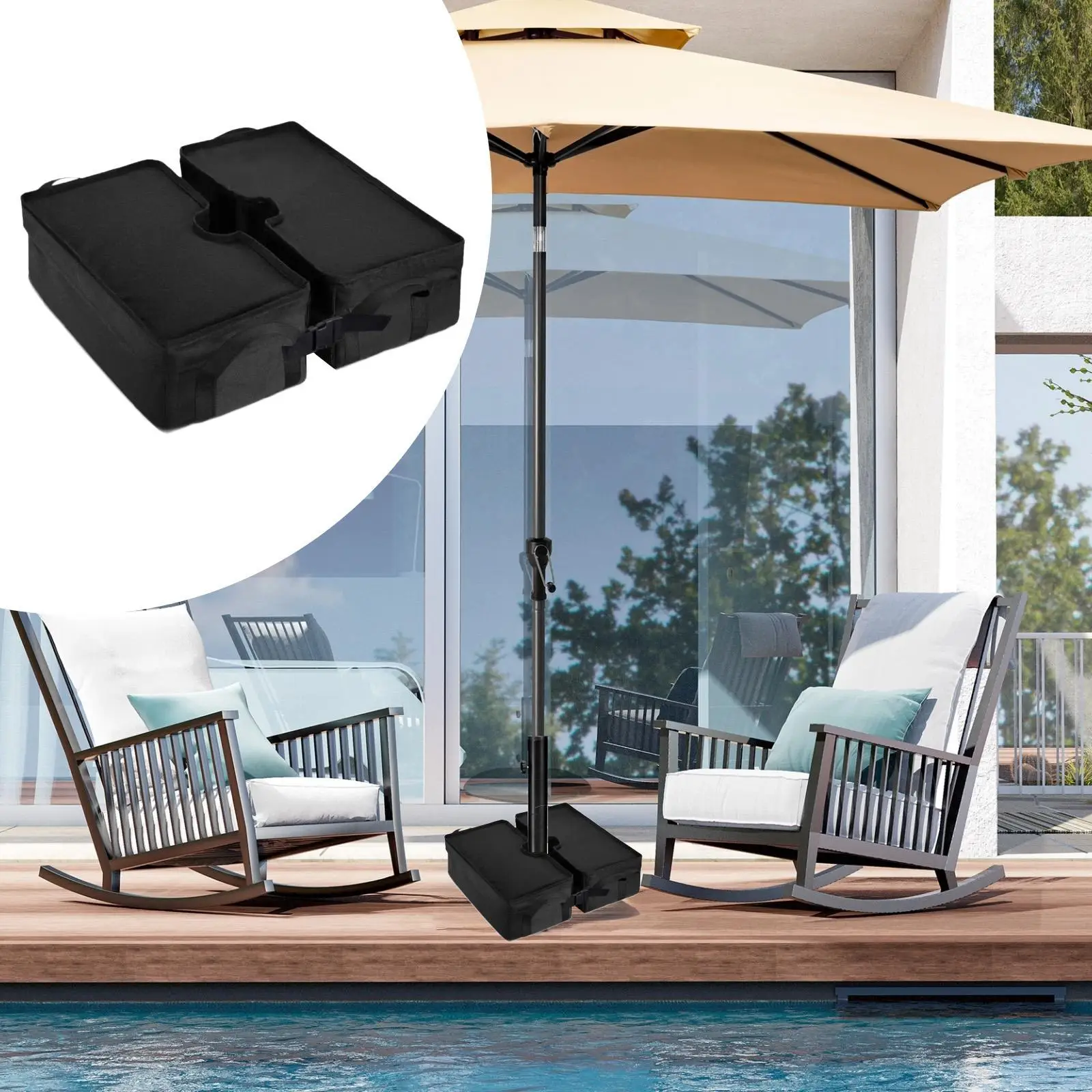 

Umbrella Base Weights Parasol Base Stand Portable Heavy Duty without Sand Umbrella Sand Base for Yard Garden Beach Umbrella