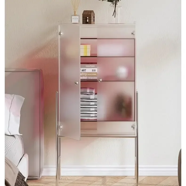 Italian minimalist decorative  household display wine  light luxury figure dining side cabinet