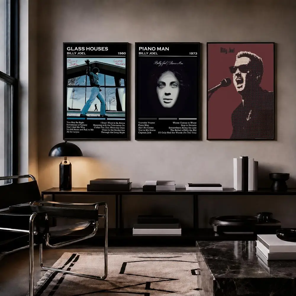 Singer B-Billy Joel Poster Trendy HD PP Paper Waterproof Wall Art Print for Bedroom Living Room Decor