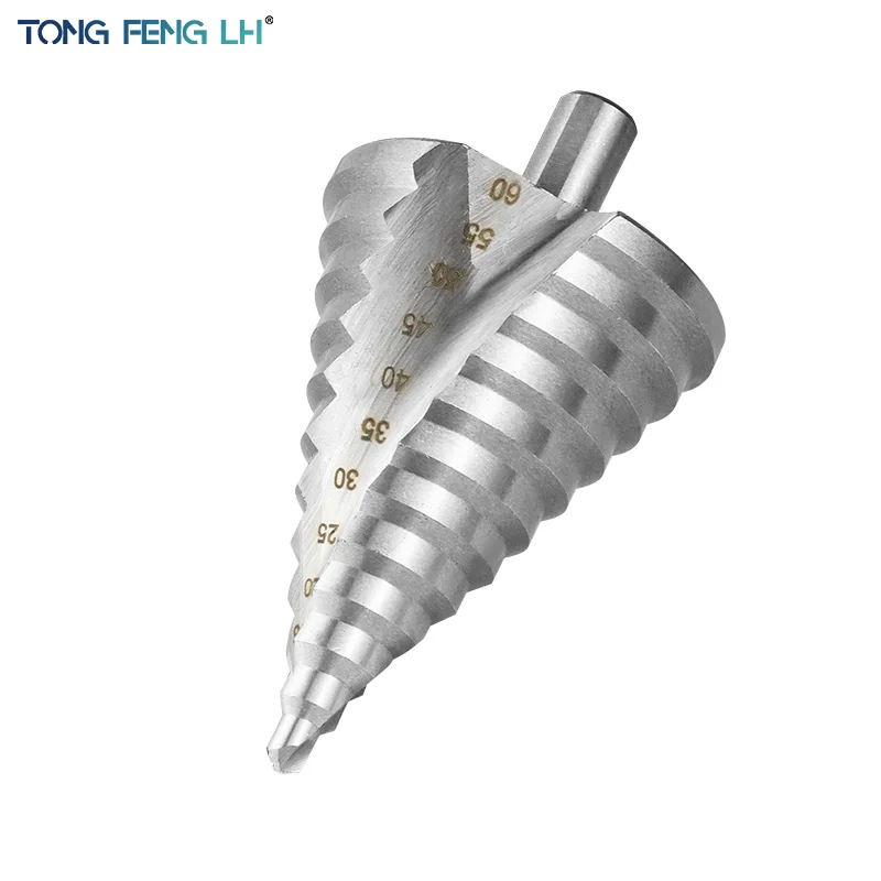 

1PC 6-60MM Spiral Groove Stepped Drill Bit for Steel Plate Triangular Handle Pyramid Step Drill Reamer Opening Tool