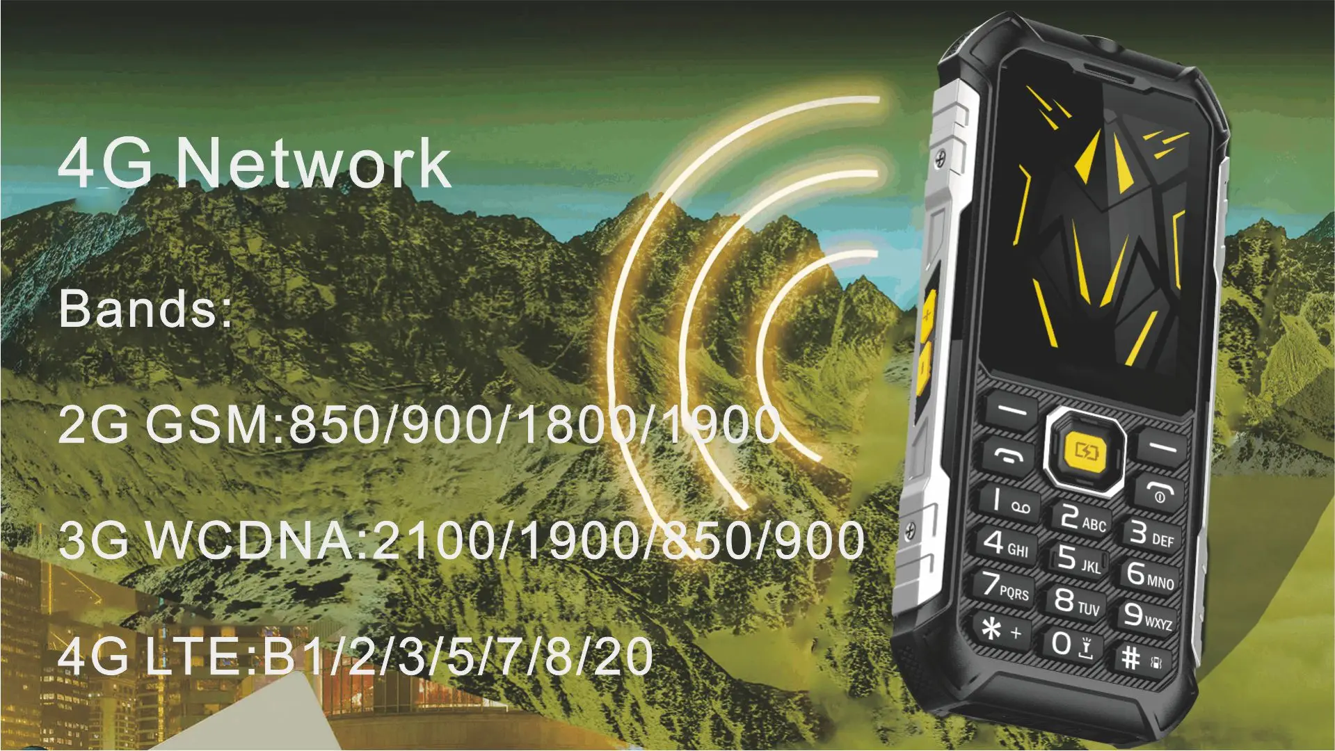 EAOR 4G Feature Keypad Phone Waterproof Rugged 4500mAh Power Bank High Brightness Torch Volume Side Key SOS One Click Dialing