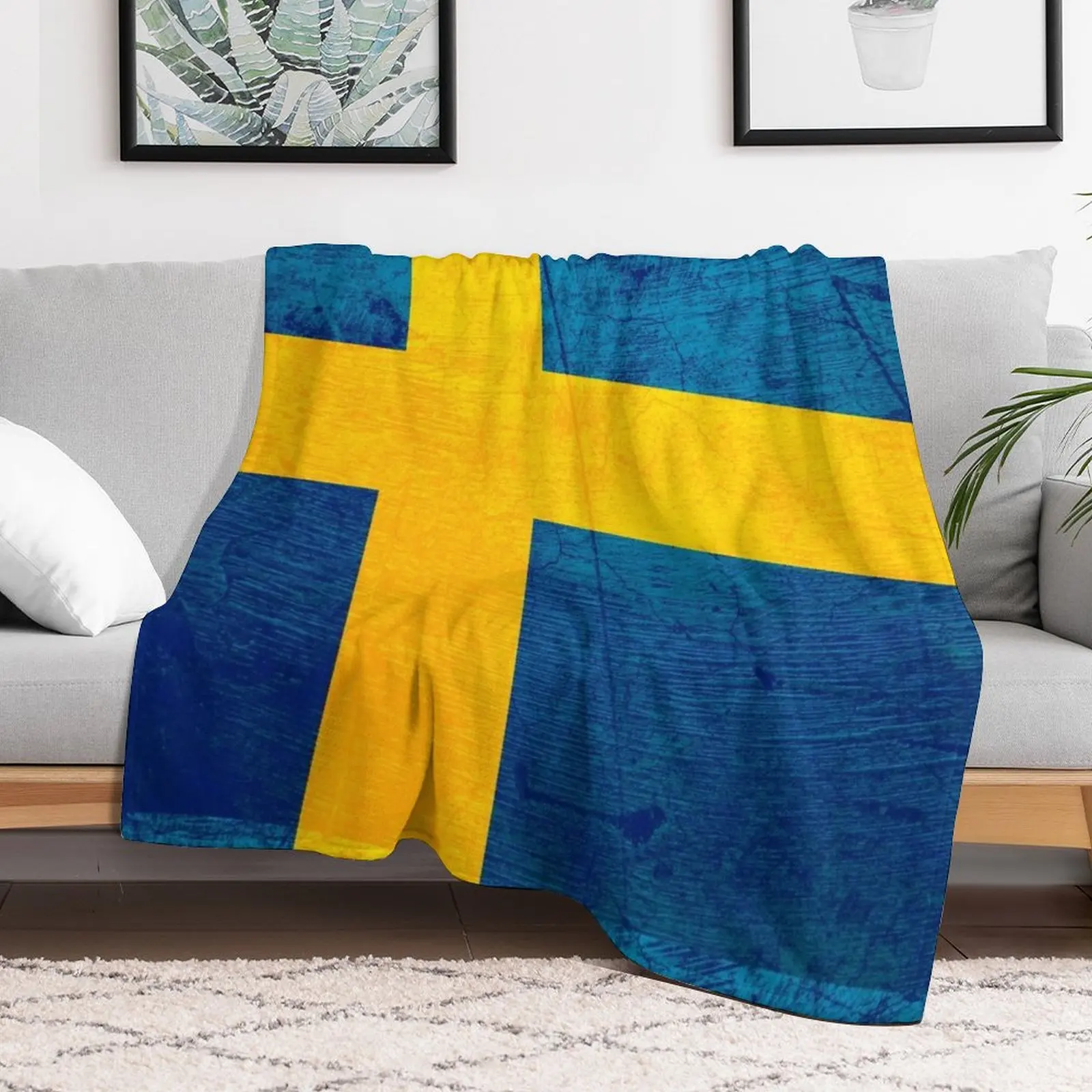 Old Classic swedish Flag Sweden Throw Blanket blankets and throws Travel Soft Plush Plaid Blankets