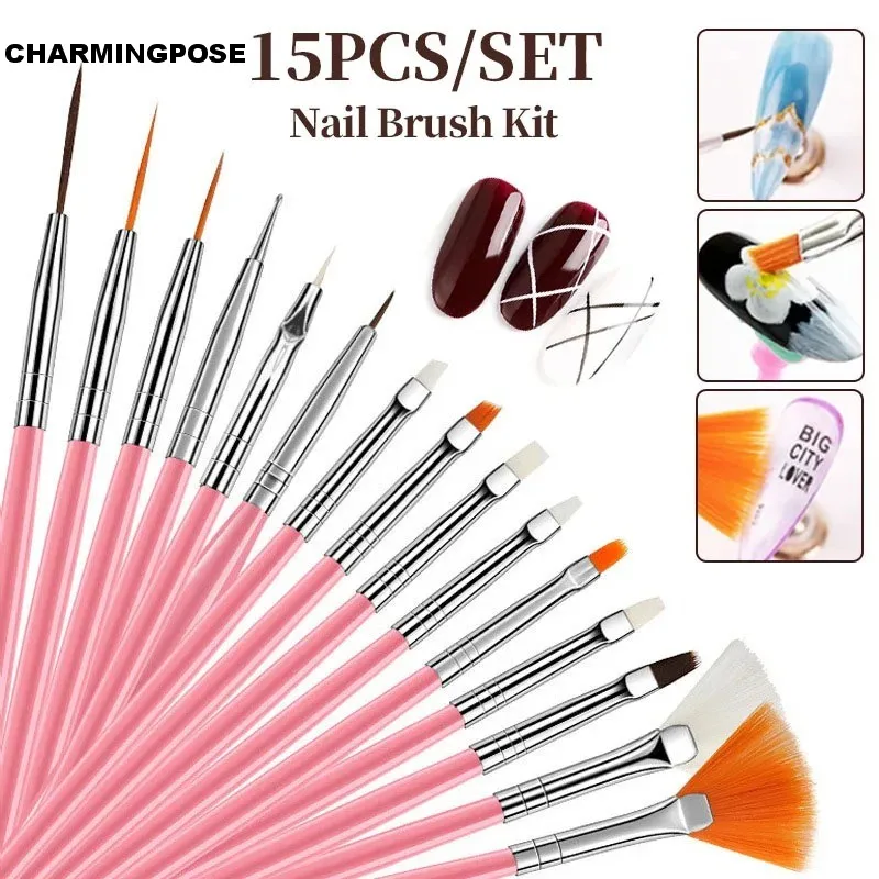Professional Nail Art Brush Set - Fine Line Painting, Flower Manicure Tools, Detailing Pen for DIY Nail Design | Salon-Quality N