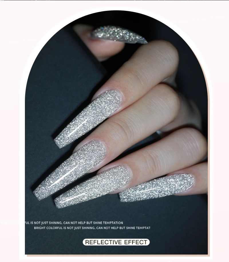 30g Silber Reflektierendes Aufbaugel für Nägel Funkelnder Glitzer Roter Nagelverlängerungslack Semi-Permanenter Gel-Lack – Detail 10