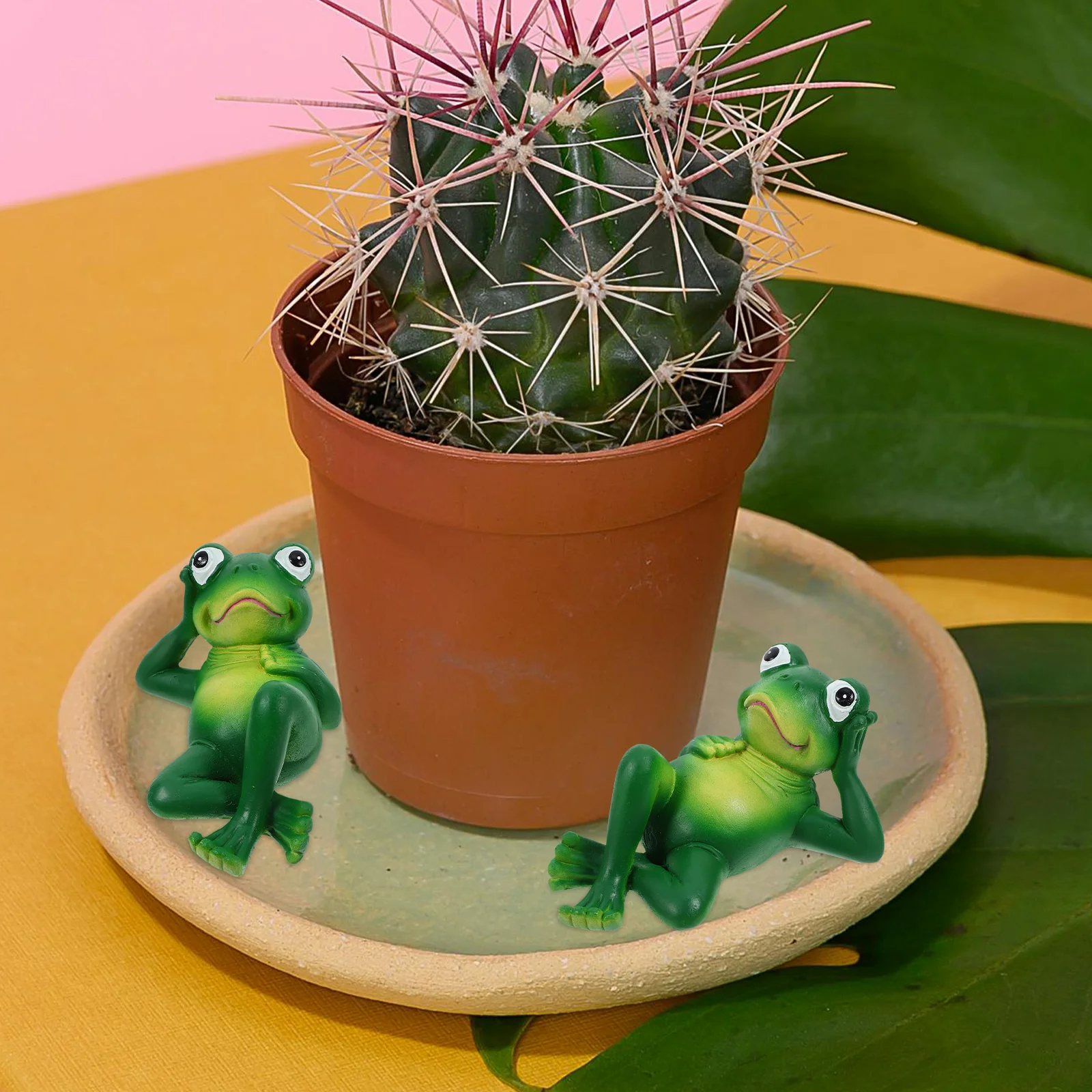 

1pc Frog Statue Garden Decor Resin Animal Sculpture Outdoor Indoor Use Cute Garden Figurines For Yard Balcony Desk Small Statues