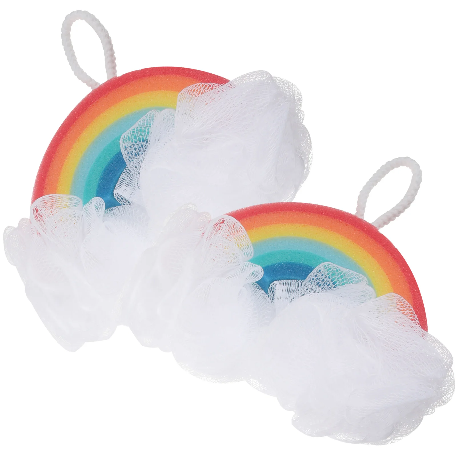 

2 Pcs Rainbow Bath Sponge Sponges Scrubbers Exfoliating Shower Kids Bathing Tools Cleaning Body