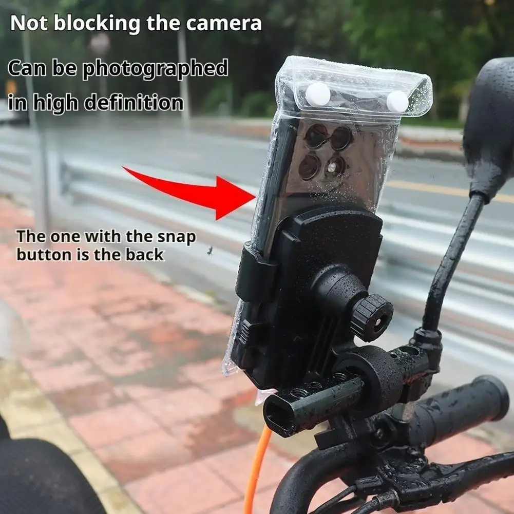 Motorcycle Handlebar Waterproof Clear Phone Pouch Transparent Underwater Cellphone Covers High Sensitivity Phone Rain Cover