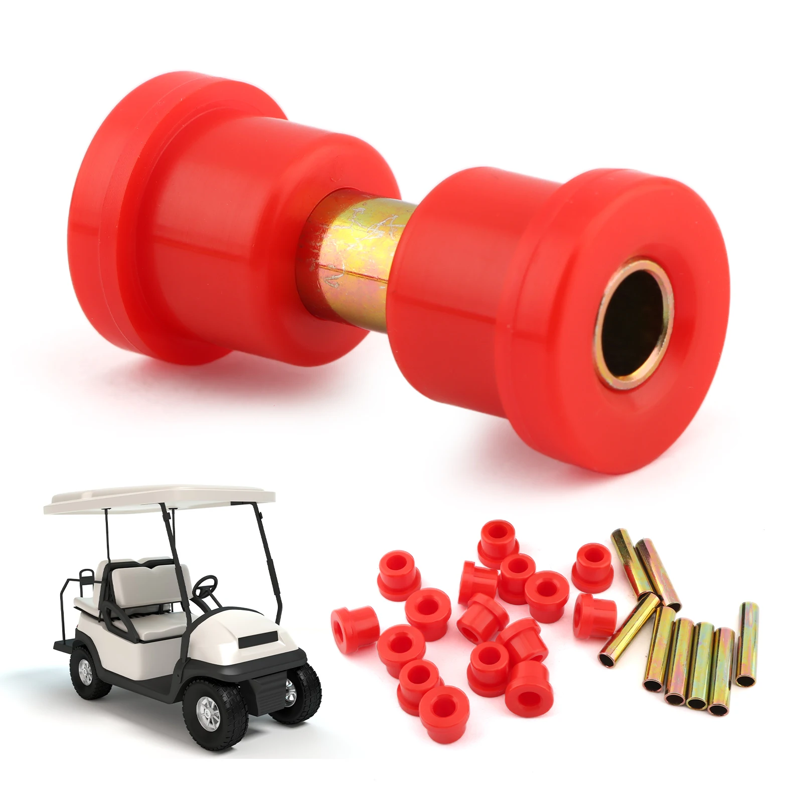 24pcs 1012303 1015583 Shackle Front Rear Golf Cart Professional Rubber Red Club Car Leaf Spring Bushing Kit Fit For DS 1981-Up