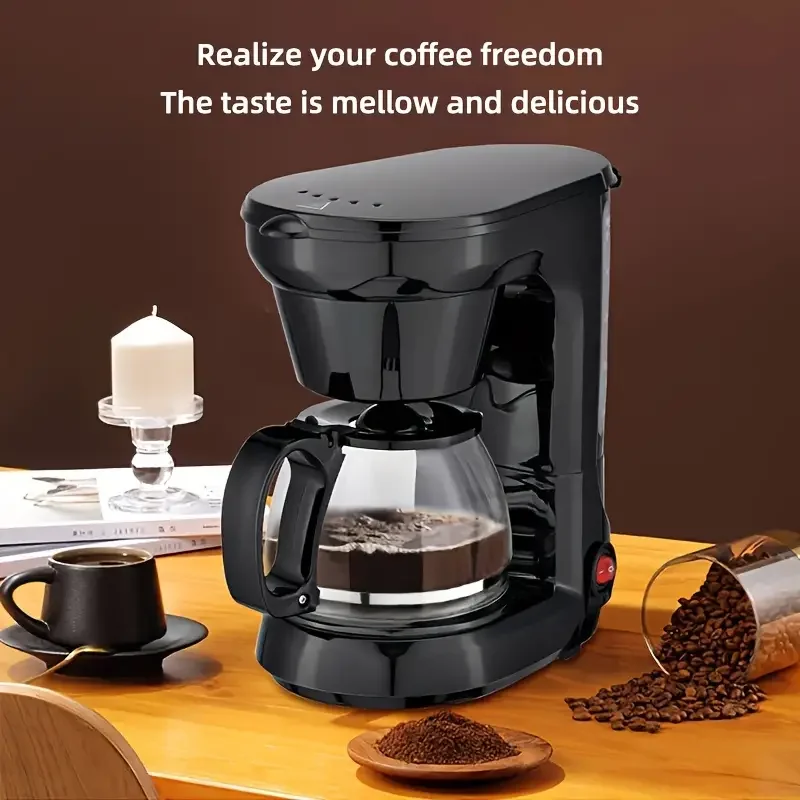 American Drip Coffee Maker, Small Office Coffee Maker, Tea and Coffee Pot 750Ml for 4 Cups