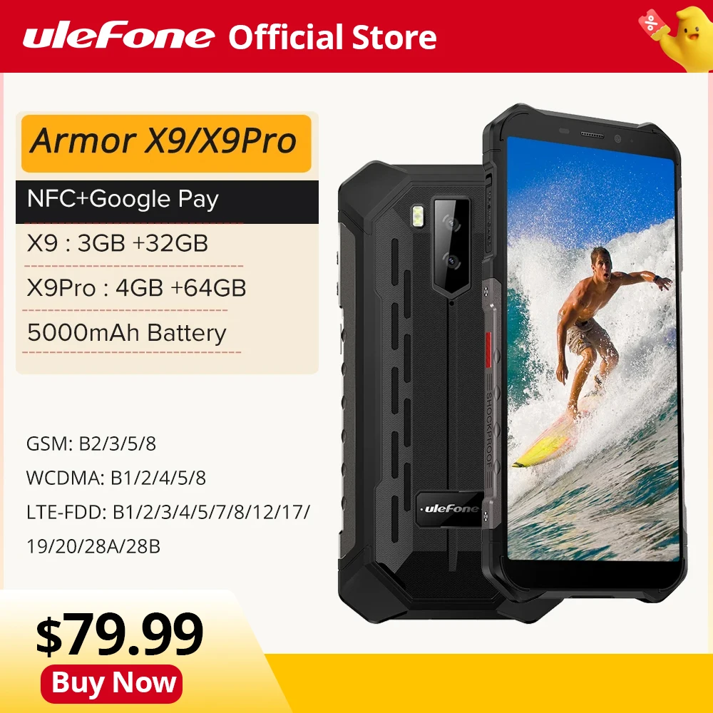 Ulefone 아머 X9 프로 견고한 스마트폰, 4G LTE, 안드로이드 11, 5000mAh, 방수 휴대폰, NFC, IP68 글로벌 버전 