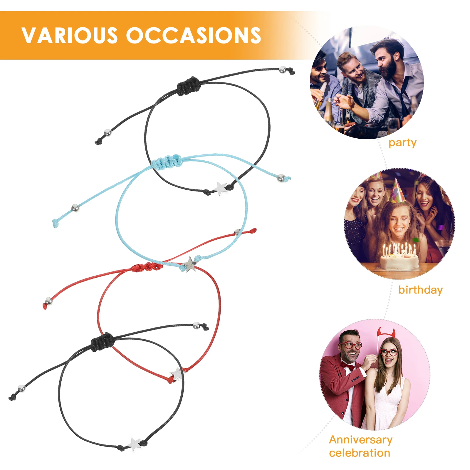 

6 Pcs Teen Girls Small Bracelet Adjustable Delicate Lovely Bracelet Copper Weaving Gift Supplies Back to School Gifts