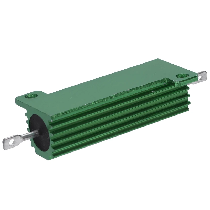 Resistenza di potenza a filo avvolto con guscio in alluminio da 2 pezzi verde 100W 100 Ohm e 50W 25 Ohm