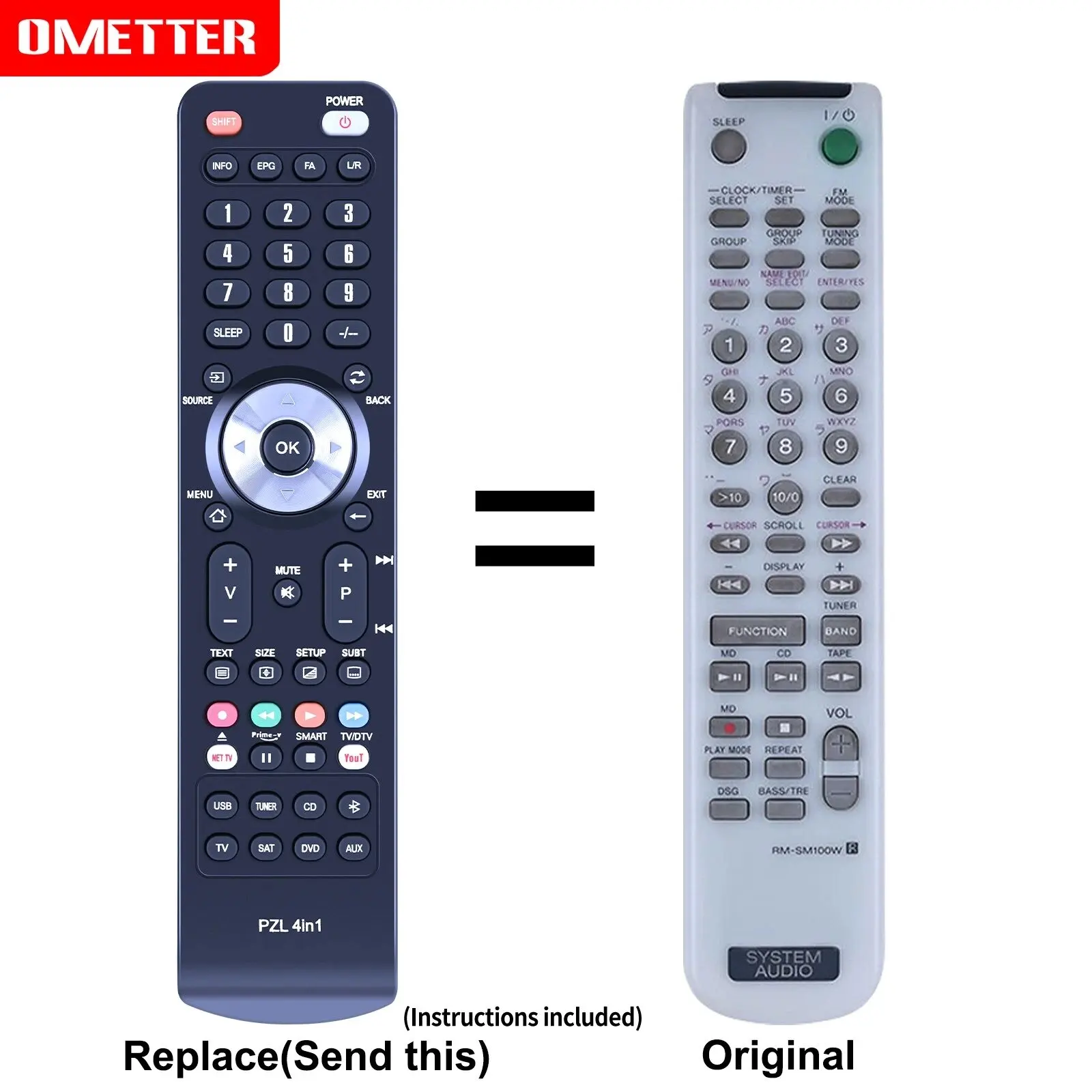 소니 오디오 시스템용 새 RM-SM100W 리모컨 RM-SM100ES HCD-M10 CMT-M373NT