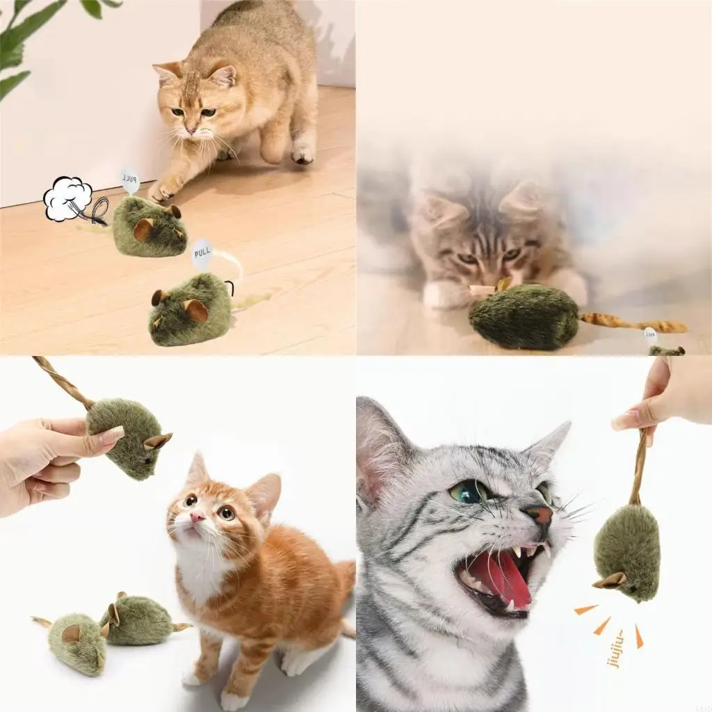 

581D Interactive Mouse Cats Toy Squeaky Sound Automatic Mouse Toy for Indoors Cats