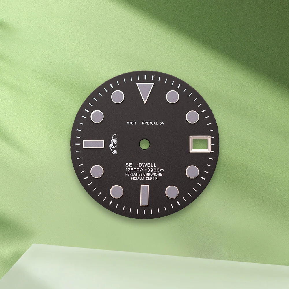 Mostrador de cavaleiro preto com logotipo s, 28.5mm, sem mãos, adequado para nh35/nh36/4r/7s, movimento automático japonês, acessórios de modificação de relógio