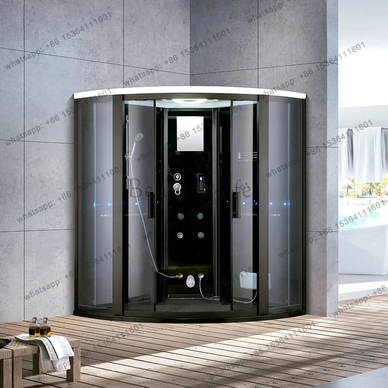 1500X1500X2150mm Steam Shower Cabin Bathroom Enclosure Wi-Fi Starlink Connection Wet Sauna Room Shower Tray-freee  A-091