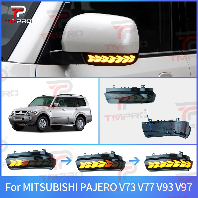 

Для Mitsubishi Pajero V73 V77 V93 V97 2006-2019 автомобильный динамический указатель поворота светодиодный индикатор бокового зеркала мигалка лампа